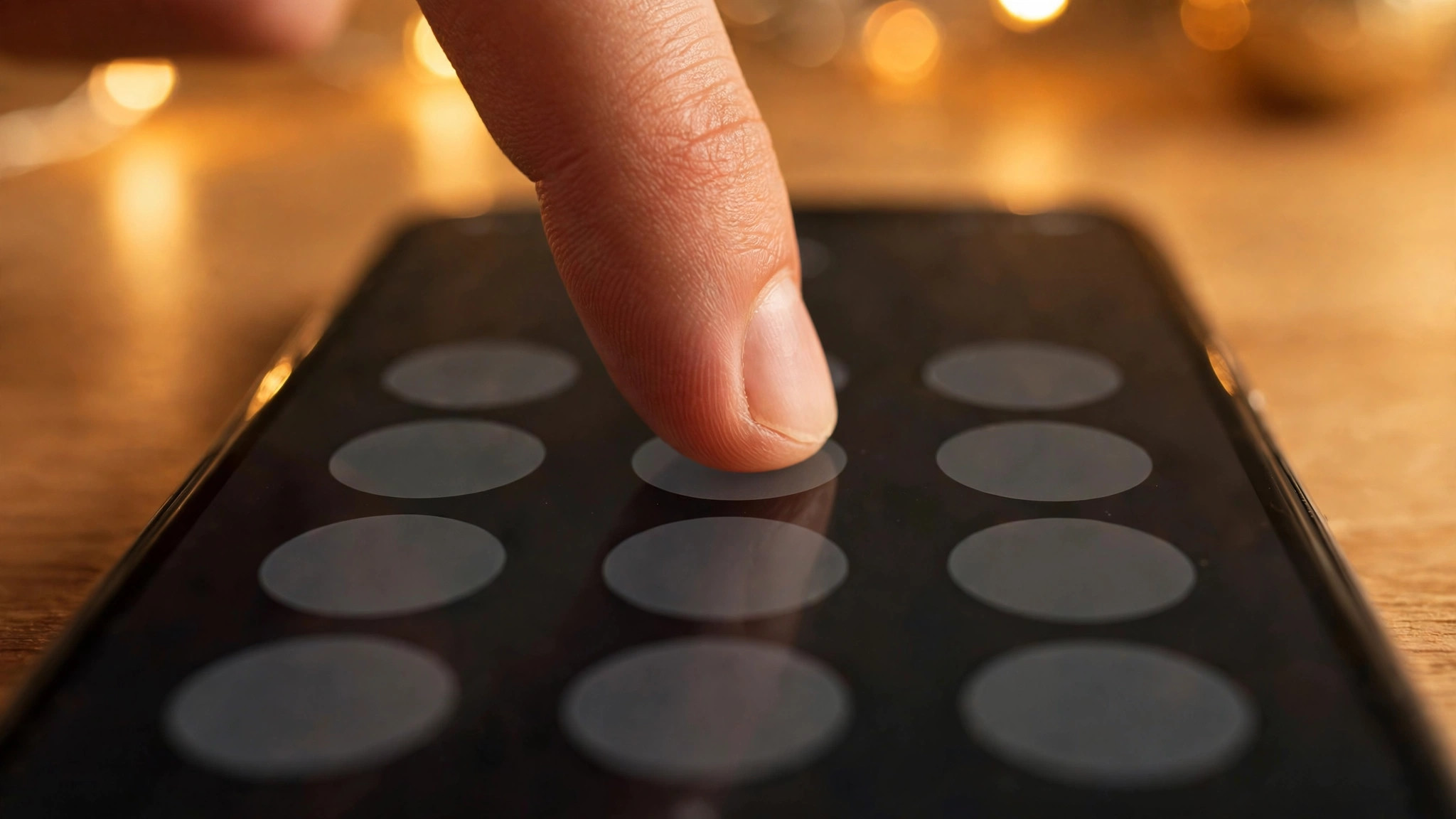 Close-up of a finger tapping a smartphone dial pad, illustrating dialing the Ufone balance check code